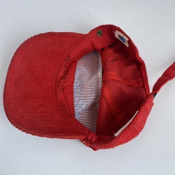 VTG 80s ski park city Utah corduroy hat RED RARE - Picture 4 of 12